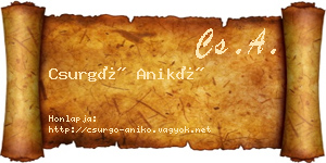 Csurgó Anikó névjegykártya