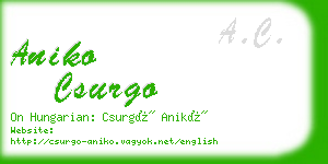 aniko csurgo business card